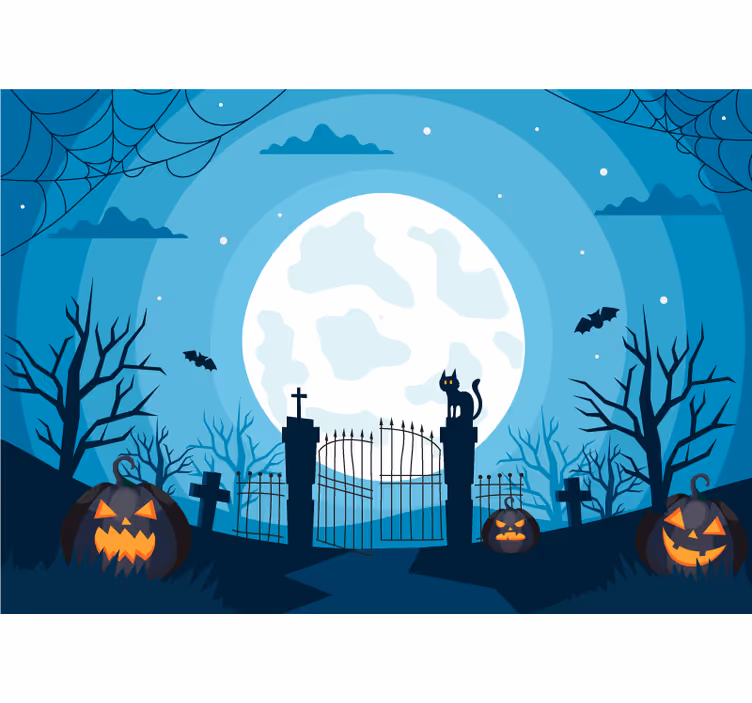 Estor enrollable infantil cementerio de noche - TenVinilo