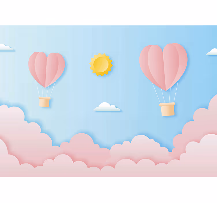 Estor enrollable infantil diseño de globos de aire caliente - TenVinilo
