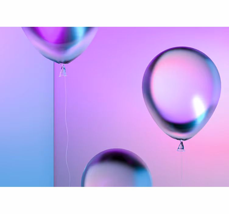 Estor enrollable infantil arreglo de globos degradados - TenVinilo