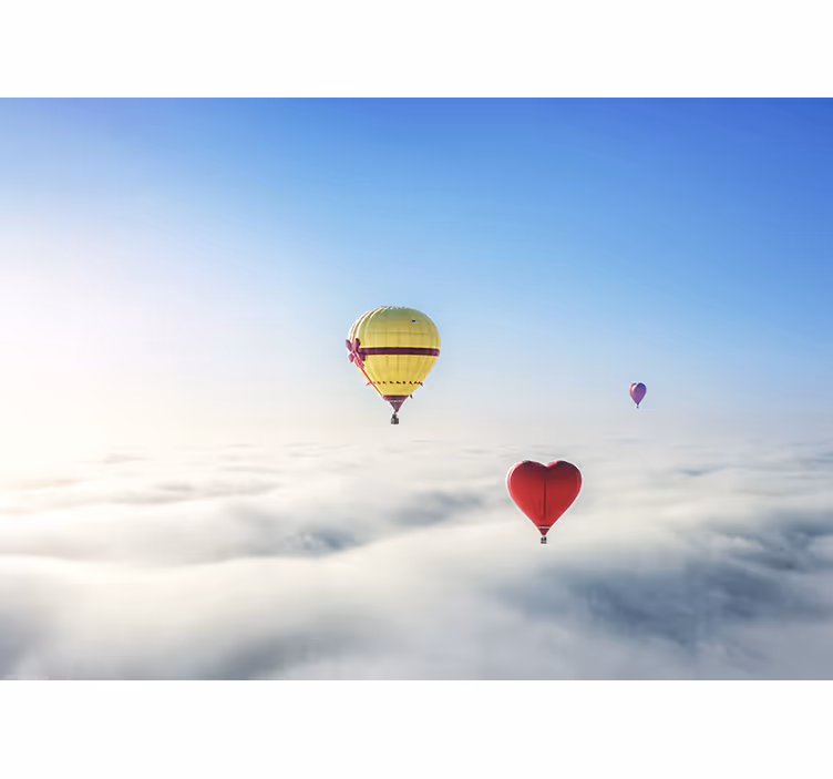 Estor enrollable infantil globo corazón en el cielo - TenVinilo