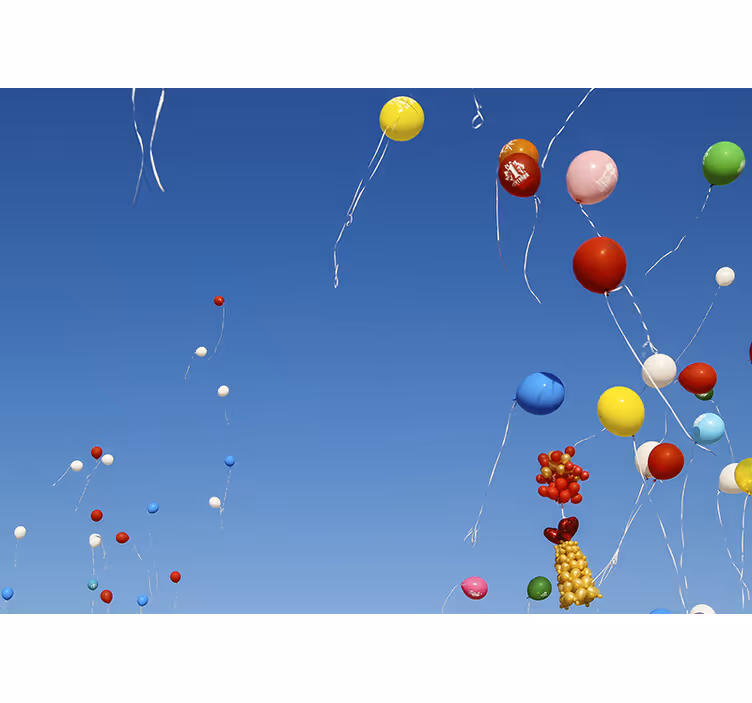 Estor enrollable infantil globos brillantes en el cielo - TenVinilo