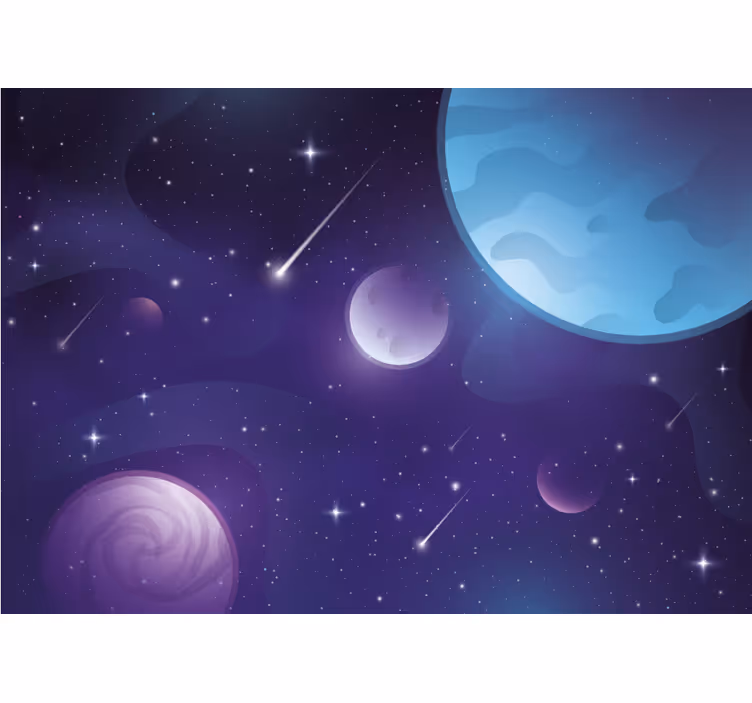 Estor enrollable infantil espacio misterioso con estrellas caídas - TenVinilo