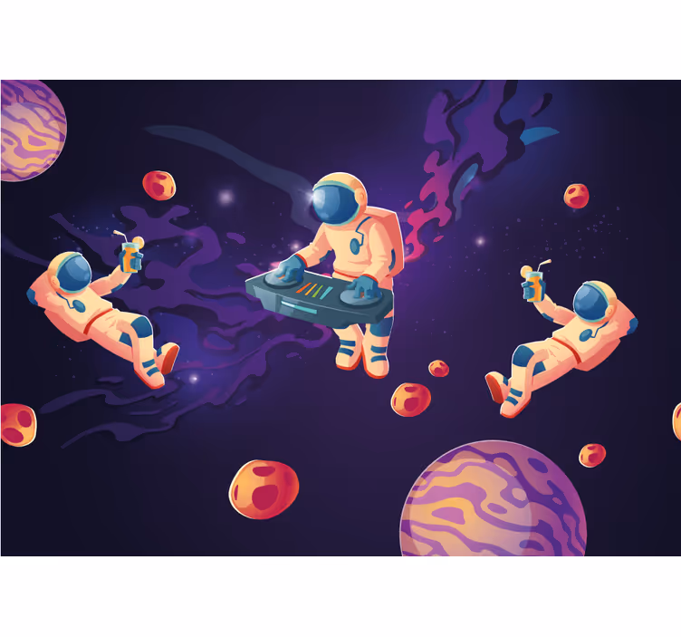 Estor enrollable infantil astronautas de dibujos - TenVinilo