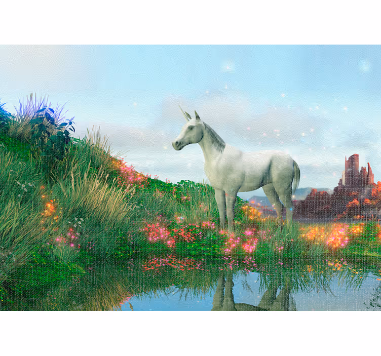 Estor enrollable infantil país de las maravillas con unicornios - TenVinilo