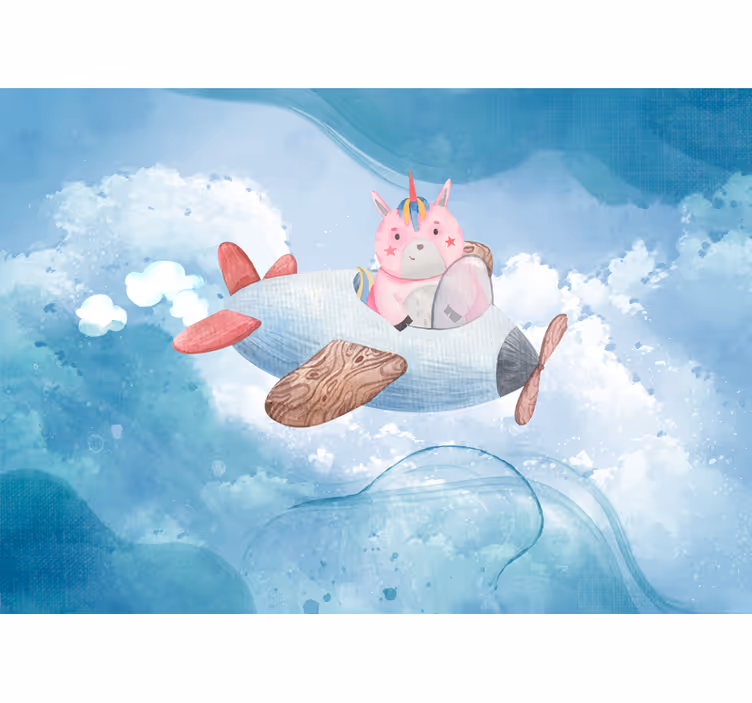 Estor enrollable infantil unicornio volador en el cielo - TenVinilo