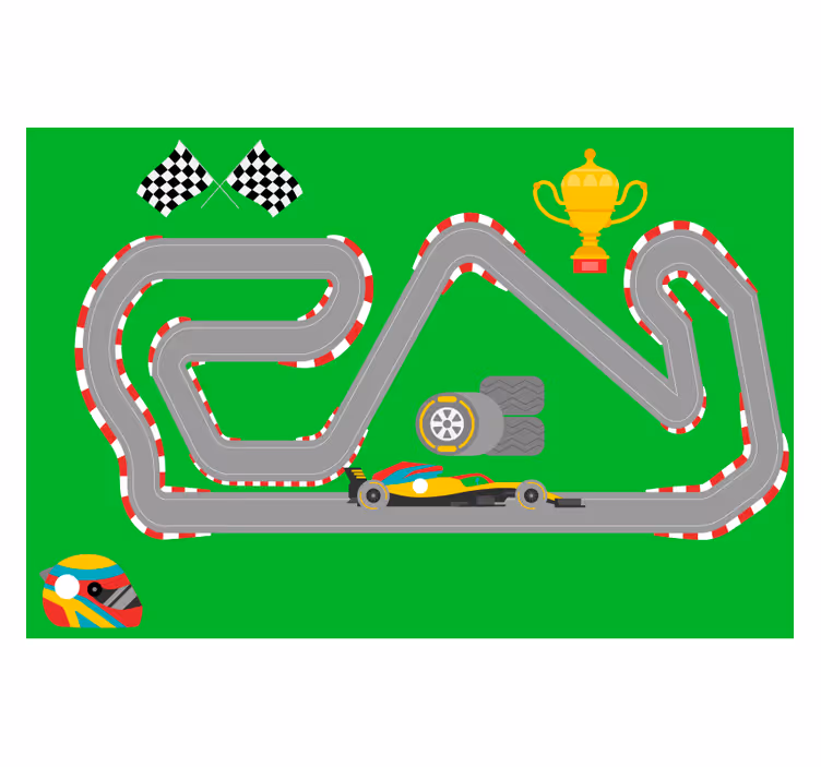 Estor enrollable infantil alfombra de coches de carreras - TenVinilo