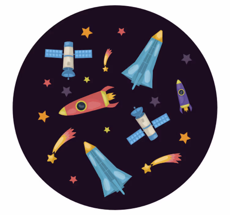 Estor enrollable infantil cohetes y planetas - TenVinilo