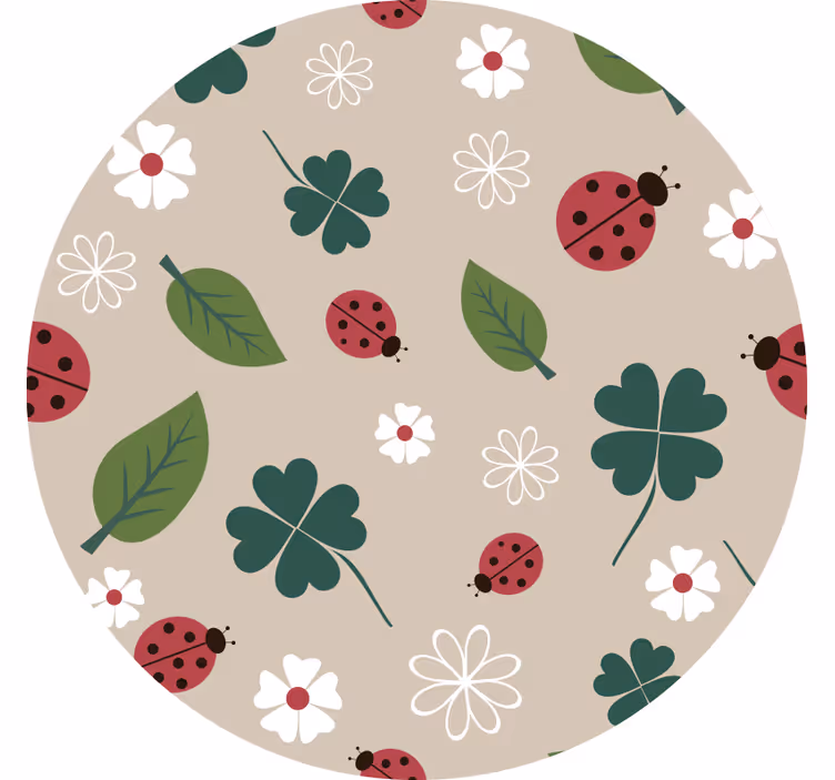 Estor enrollable infantil hojas con mariquita - TenVinilo