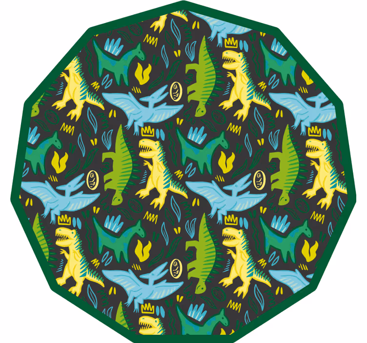 Estor enrollable infantil con estampado de dinosaurios verdes - TenVinilo