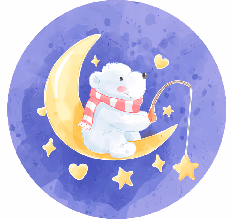Estor enrollable infantil oso pescando estrellas nórdicas - TenVinilo