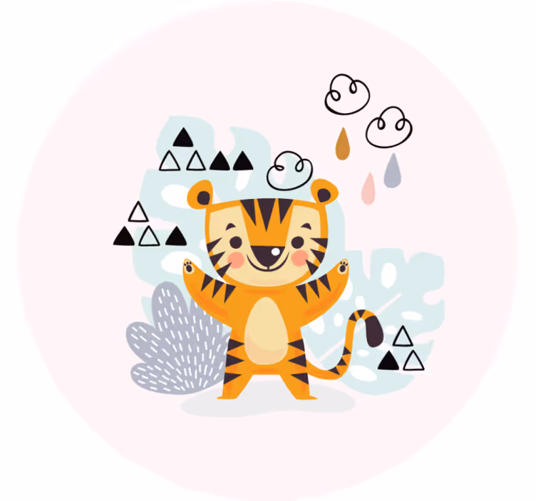 Estor enrollable infantil dibujo de un tigre - TenVinilo