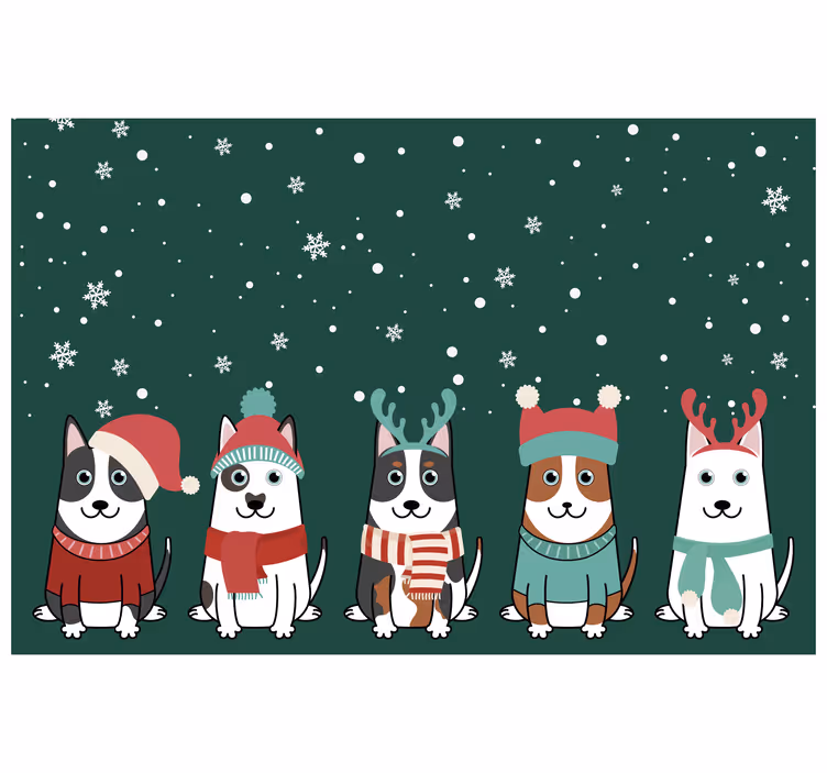 Estor enrollable infantil perros navideños - TenVinilo