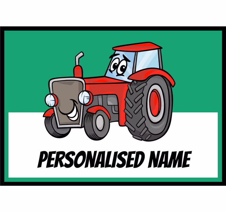 Estor enrollable infantil tractor rojo personalizado - TenVinilo