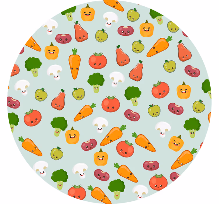 Estor enrollable infantil verduras de anime - TenVinilo