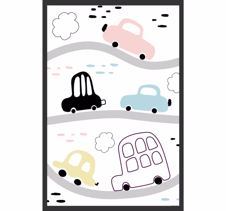 Estor enrollable infantil vehículos y carreteras - TenVinilo