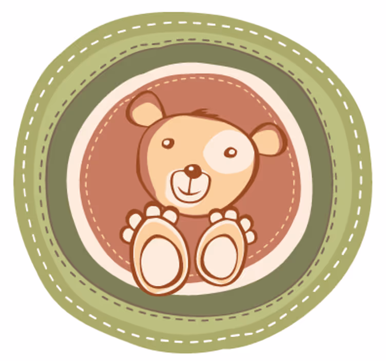Estor enrollable infantil pegatina oso en círculo - TenVinilo