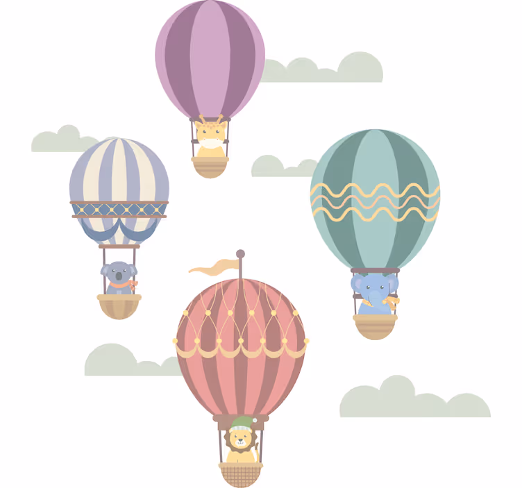 Estor enrollable infantil globos voladores con animales - TenVinilo