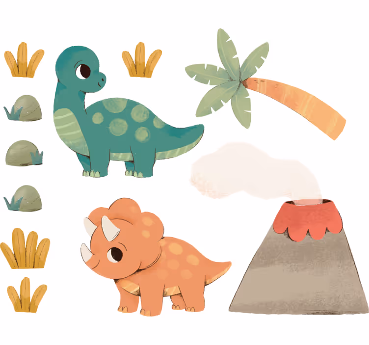 Estor enrollable infantil dinosaurios acuarela - TenVinilo