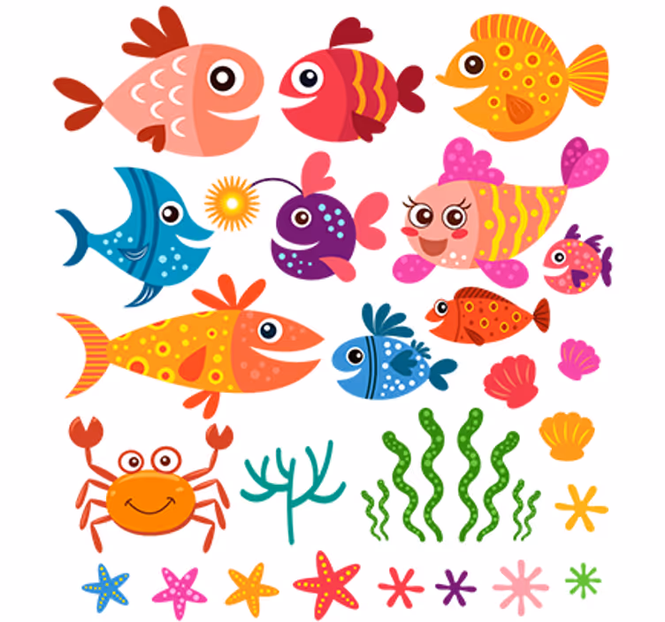 Estor enrollable infantil peces de colores - TenVinilo