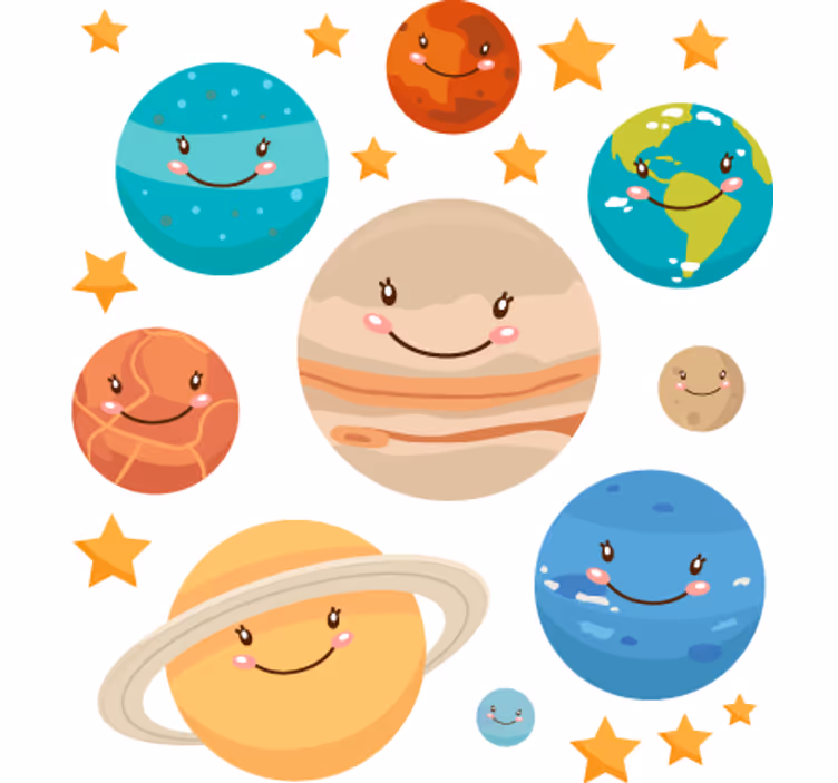 Estor enrollable infantil sticker planetas sistema solar - TenVinilo