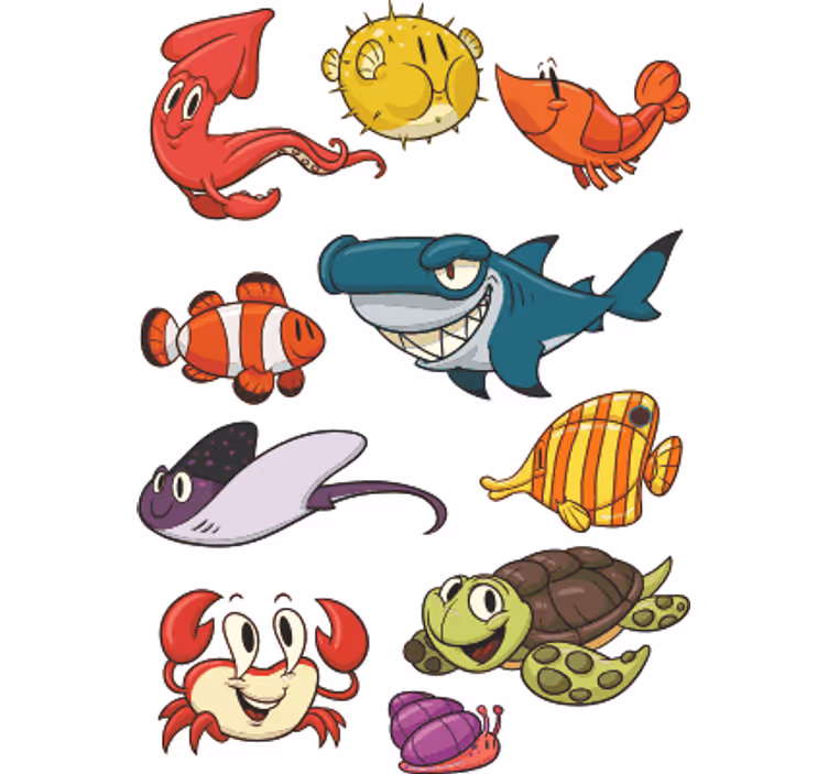 Estor enrollable infantil pack de peces coloridos - TenVinilo