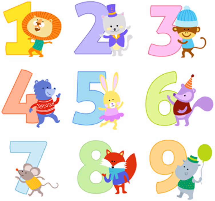Estor enrollable infantil sticker colección números - TenVinilo