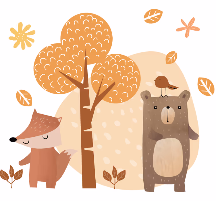 Estor enrollable infantil animales y árbol - TenVinilo