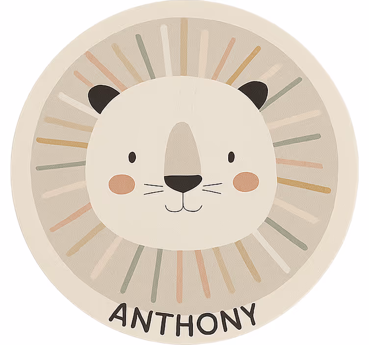 Estor enrollable infantil león beige personalizado - TenVinilo