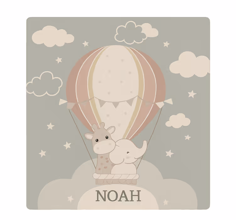 Estor enrollable infantil pastel globo con nombre - TenVinilo