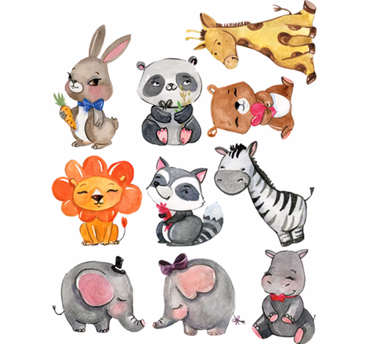 Estor enrollable infantil pegatinas animales selva - TenVinilo