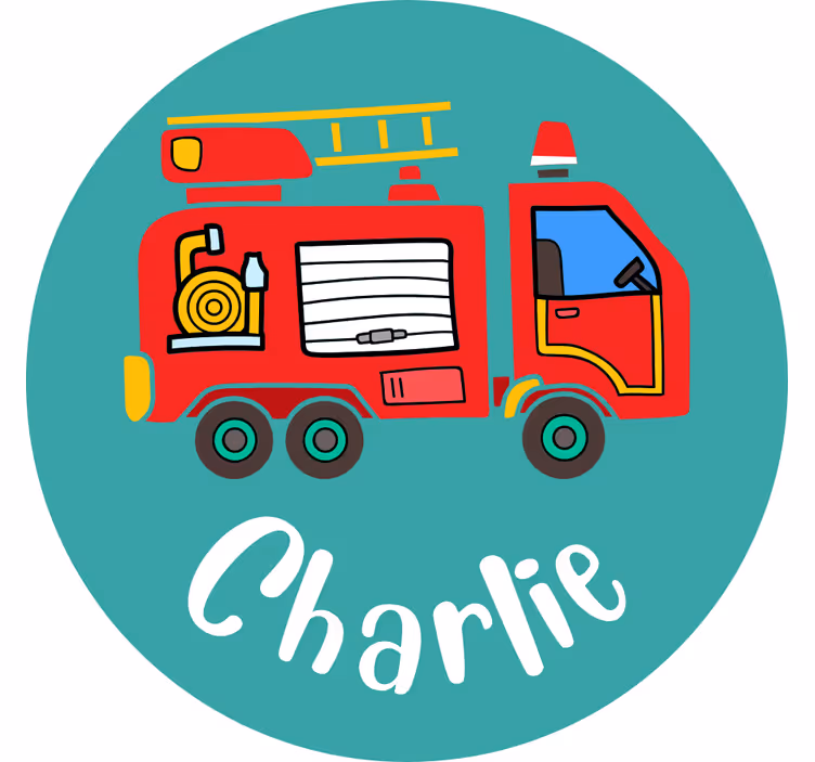 Estor enrollable infantil camión de bomberos personalizado - TenVinilo