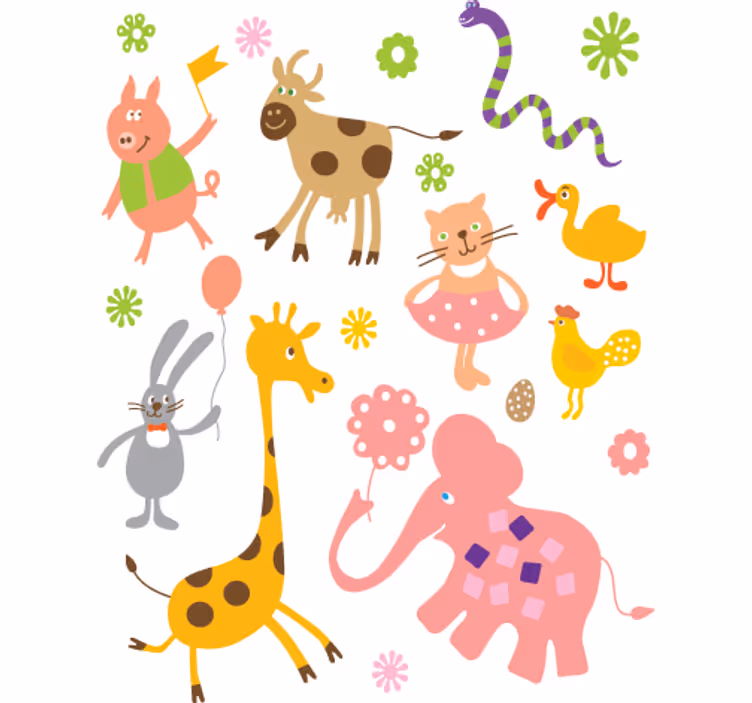 Estor enrollable infantil con dibujos de animales - TenVinilo