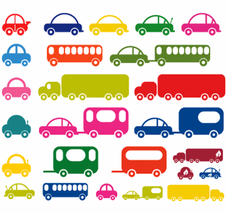 Estor enrollable infantil sticker colección de coches - TenVinilo