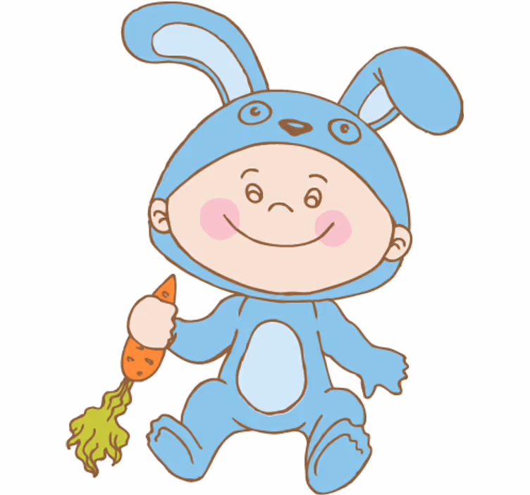 Estor enrollable infantil disfraz de conejo - TenVinilo