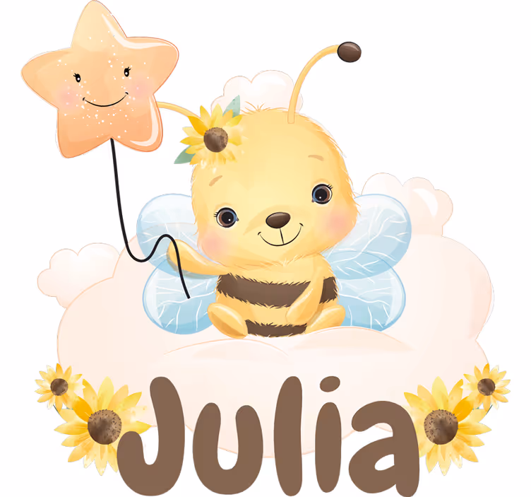 Estor enrollable infantil abeja con nombre - TenVinilo