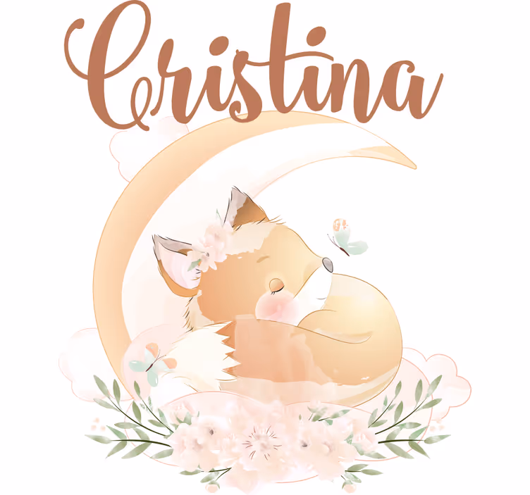 Estor enrollable infantil zorro lindo para niña con nombre - TenVinilo