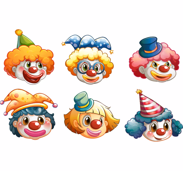 Estor enrollable infantil caras de payaso coloridas - TenVinilo