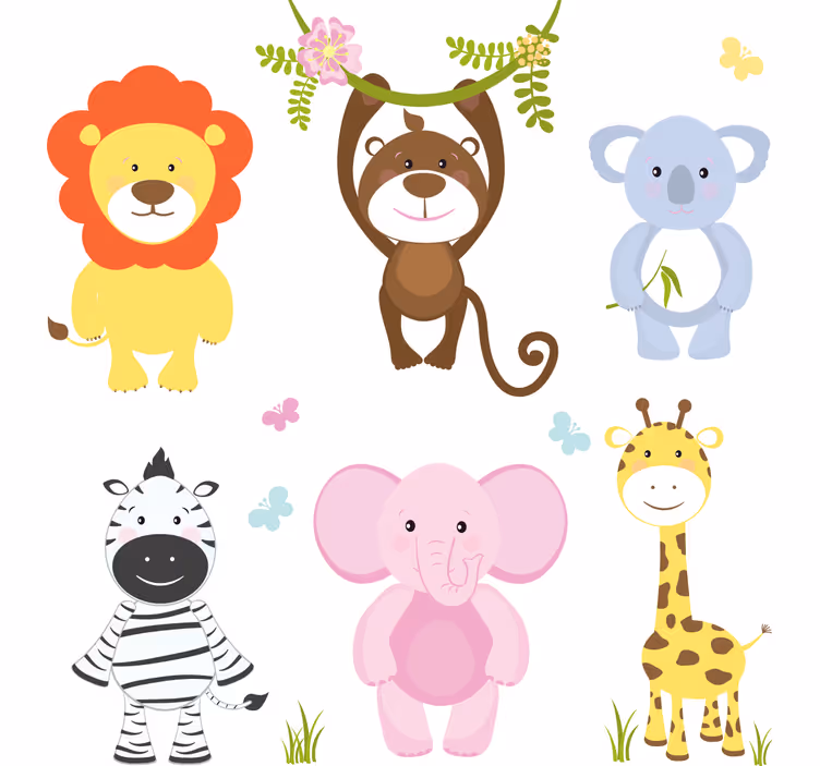 Estor enrollable infantil animales bebés coloridos - TenVinilo