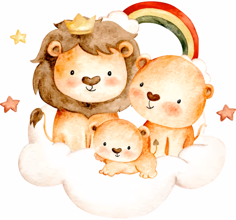 Estor enrollable infantil animales bebés con estrellas y nubes - TenVinilo