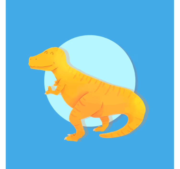 Estor enrollable infantil dinosaurio t-rex amarillo - TenVinilo
