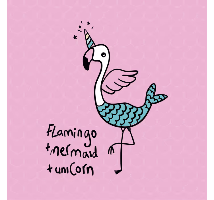 Estor enrollable infantil ilustración de flamenco lindo - TenVinilo