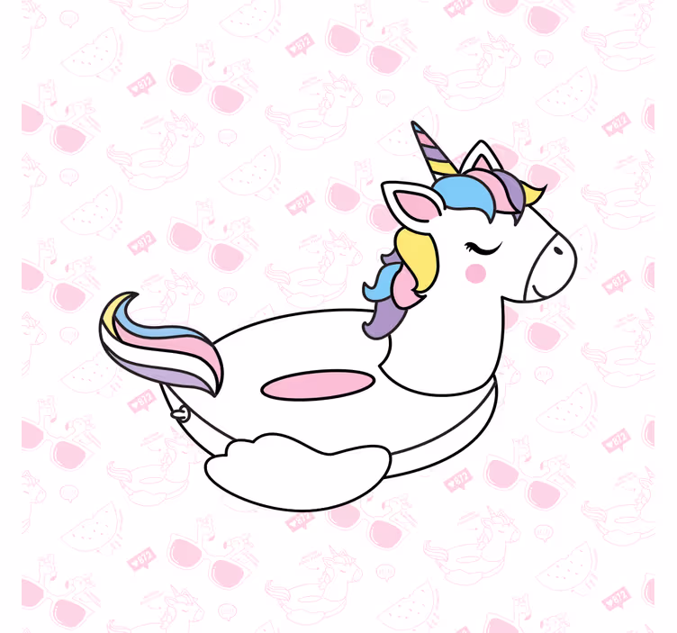Estor enrollable infantil unicornio y flamencos dibujados a mano - TenVinilo
