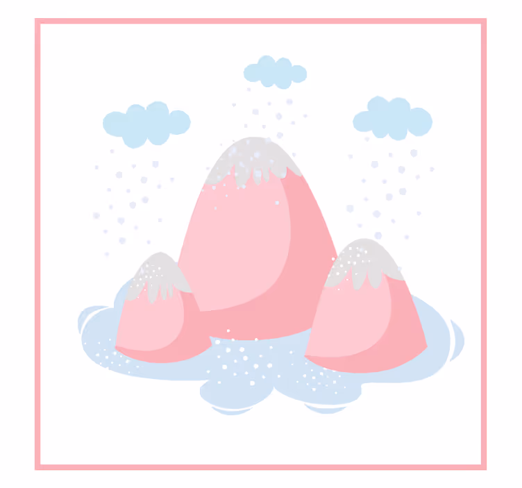 Estor enrollable infantil montañas rosas con gotas - TenVinilo