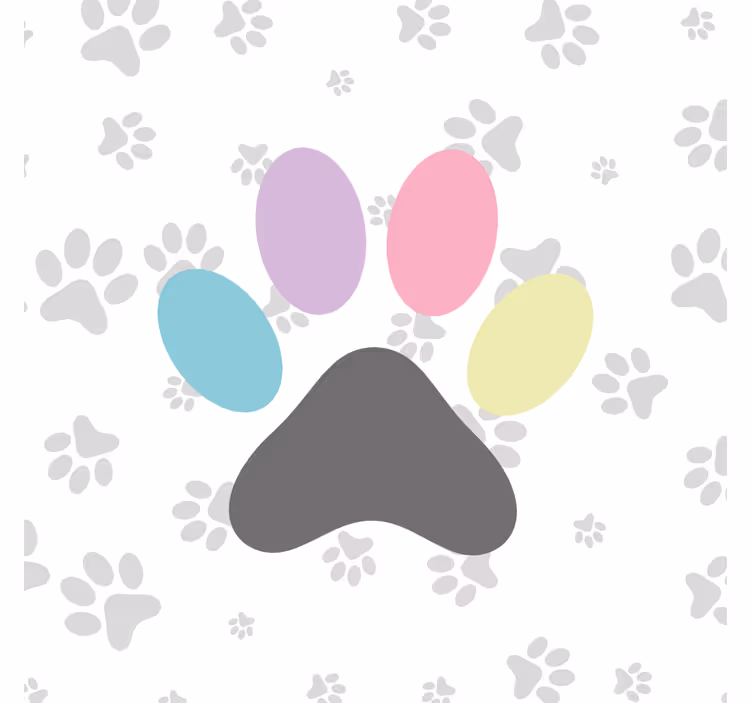 Estor enrollable infantil patas de perro coloridas - TenVinilo