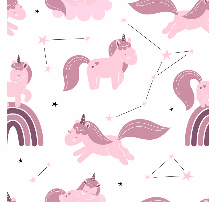 Estor enrollable infantil unicornios divertidos y constelaciones - TenVinilo