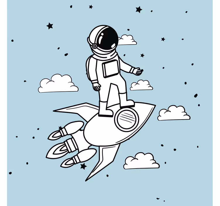 Estor enrollable infantil cohete astronauta y estrellas - TenVinilo