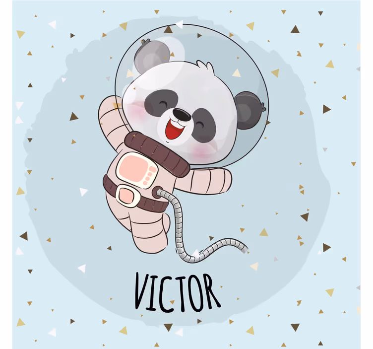 Estor enrollable infantil panda lindo con nombre - TenVinilo
