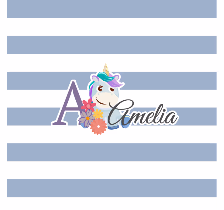 Estor enrollable infantil animales lindos unicornio con nombre - TenVinilo