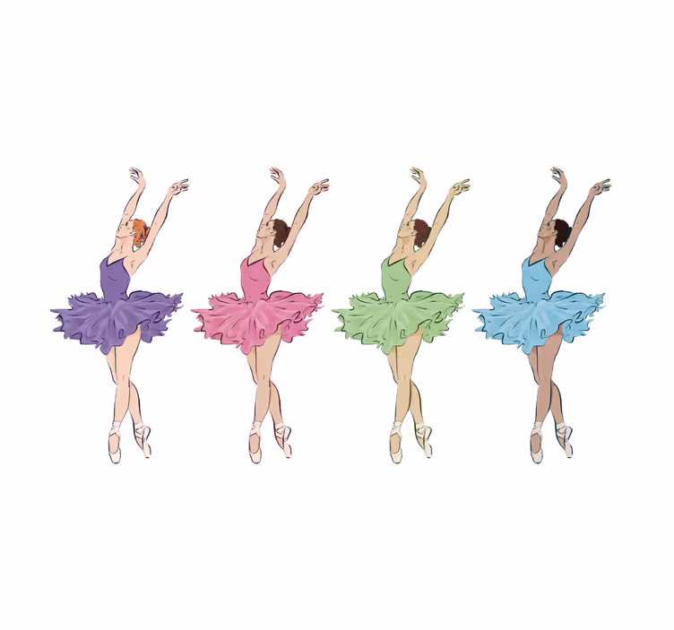 Estor enrollable infantil bailarinas de ballet coloridas - TenVinilo
