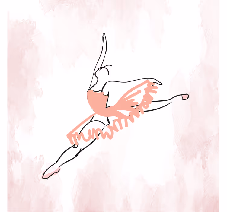 Estor enrollable infantil arte lineal de bailarina - TenVinilo